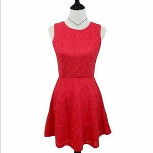 dELIA*s Red Lace‎ Fit and Flare Skater Dress Keyhole Back Size S Valentine Y2K